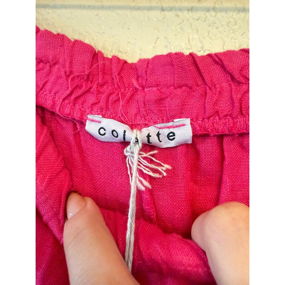 NEW Colette Hot Pink Linen Skirt One Size Lightweight Beach Boho Summer Skirt - Picture 7 of 7